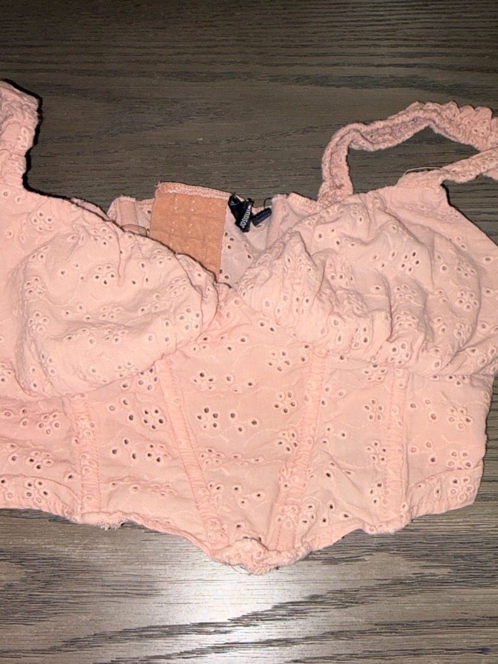 Windsor Peach Eyelet Cropped Tank Top - Women size small